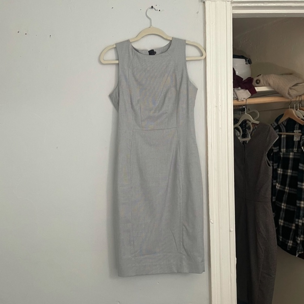 H&M Grey Fitted Business Casual Dress